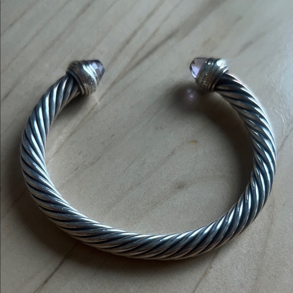 David Yurman Cable Classic Collection Bracelet with Amethyst and 14k Yellow Gold